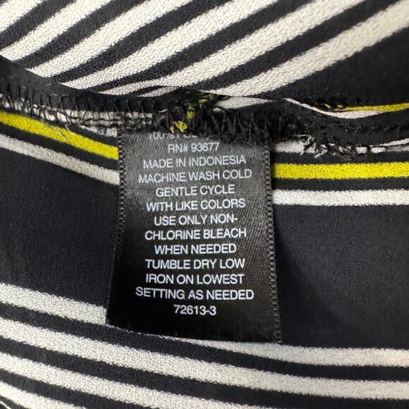 Worthington Medium Tunic Top Striped Semi-Sheer Hi-Low Hem Sleeveless Button-Up - Picture 7 of 7